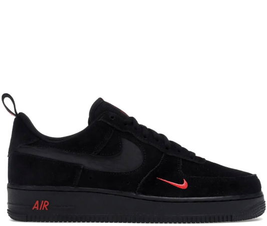 Nike Air Force 1 Black Mini Red Swoosh