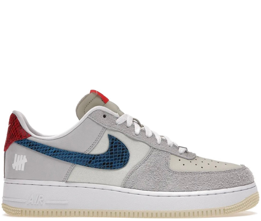 Nike Air Force 1 Grey Navy Red Heel