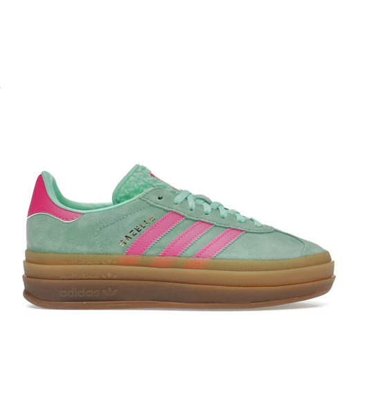 Adidas gazelle green pink   platform