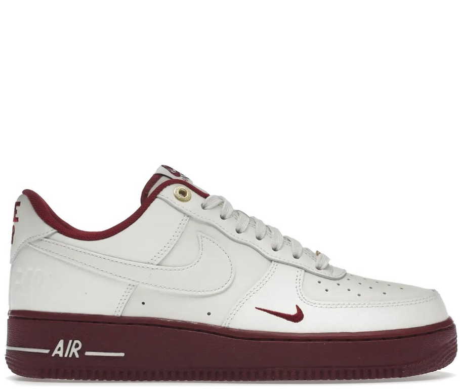 Nike Air Force 1 White Burgundy Sole