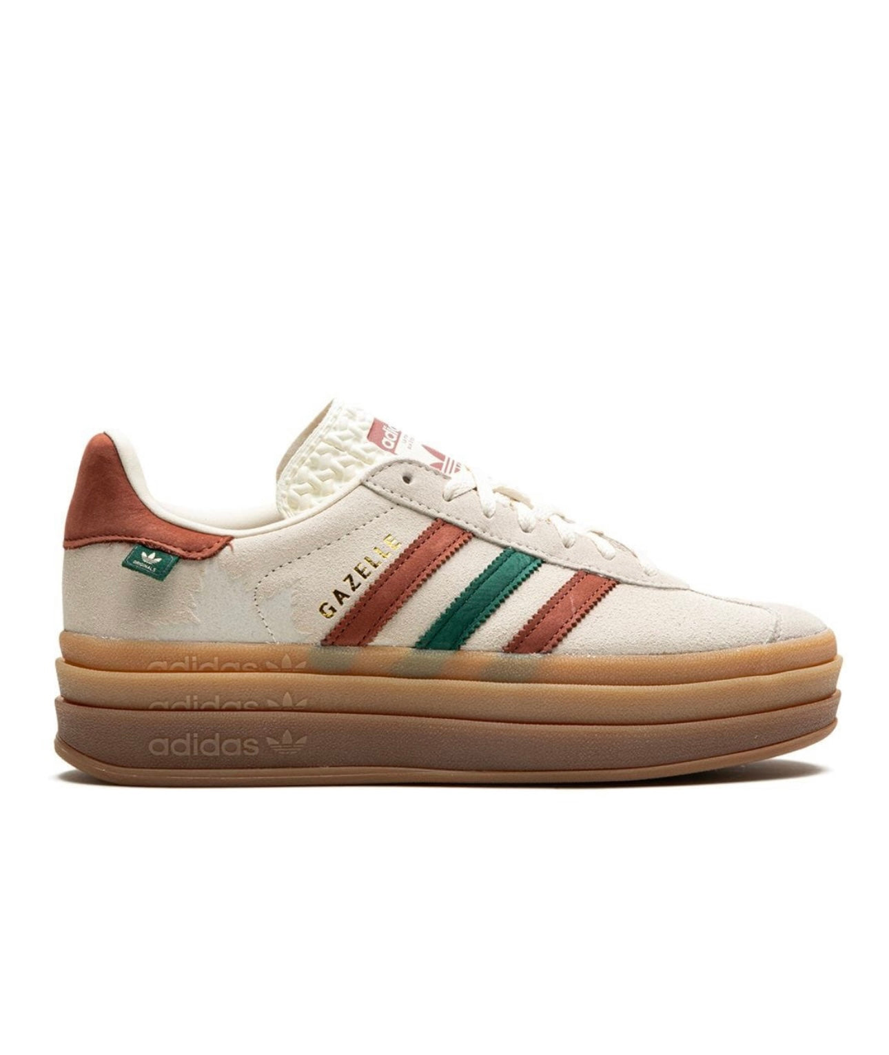 Adidas gazelle platform Light Cream Red Green