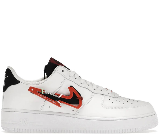 Nike Air Force 1 White Orange Brushstroke Swoosh