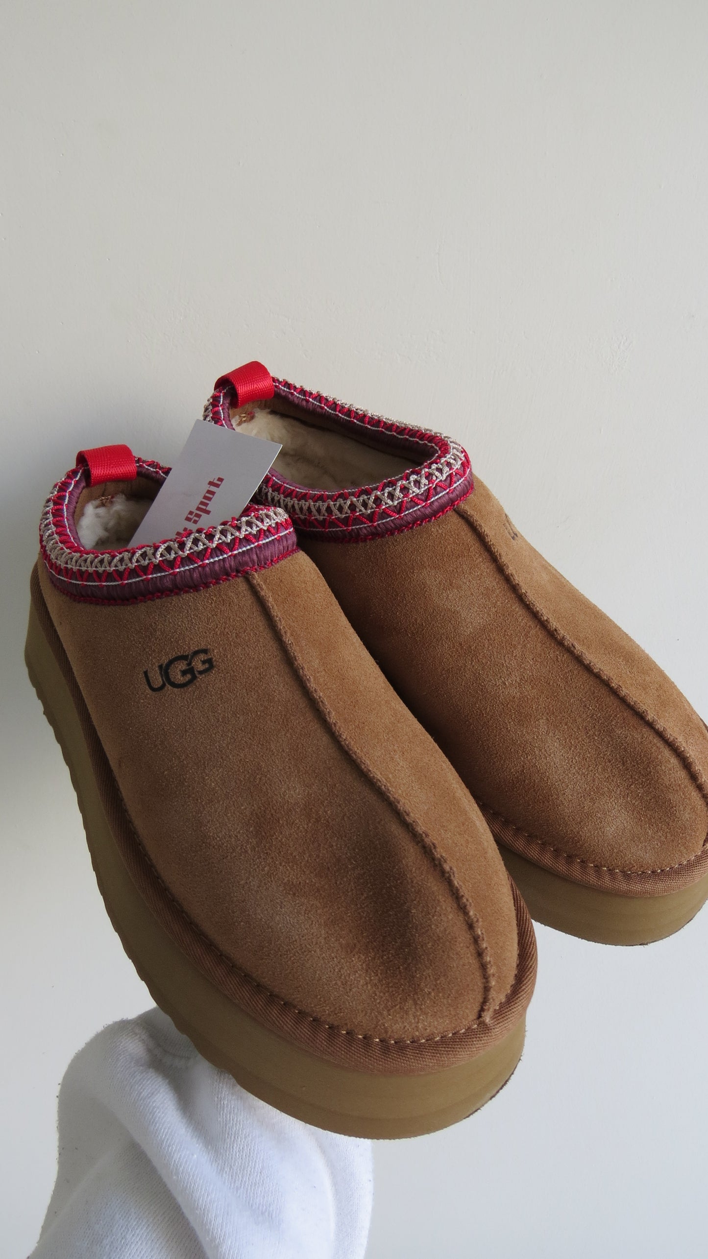 Ugg Tazz Platform Slippers Brown Red